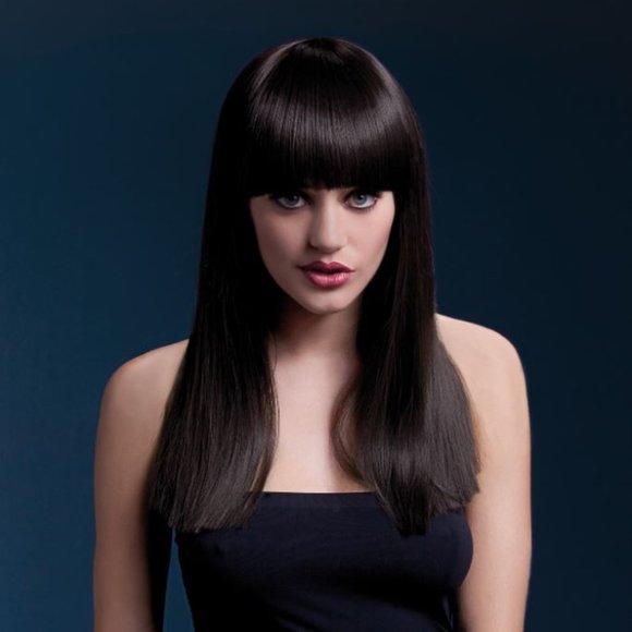 Long Women Brown Straight Synthetic Hair Full Wig
